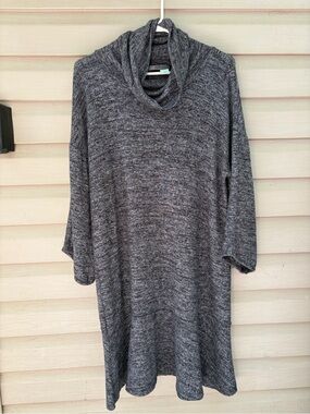 Anthropologie Gray Marbled Sweater Dress with Cowl Neck - Size Small